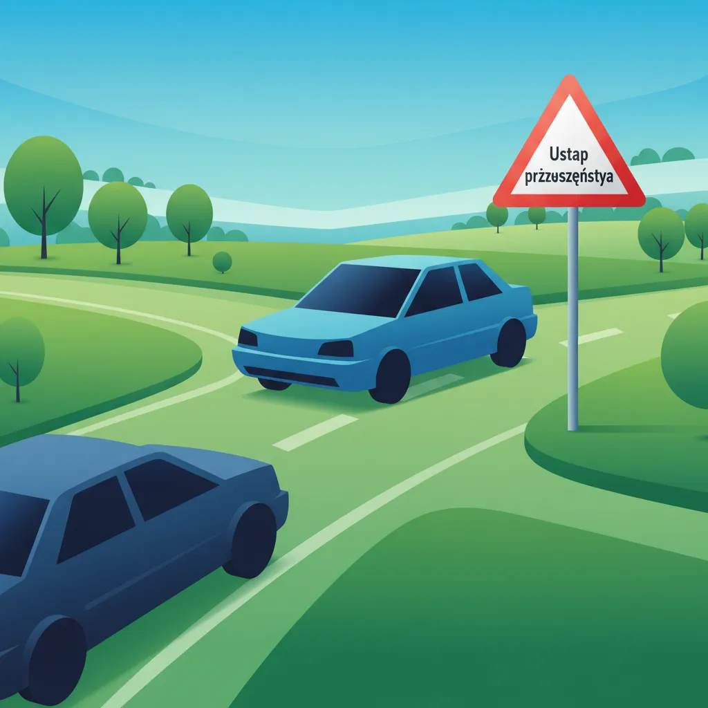 Illustration for the driving theory topic Polish Give Way Rules for learners in Poland