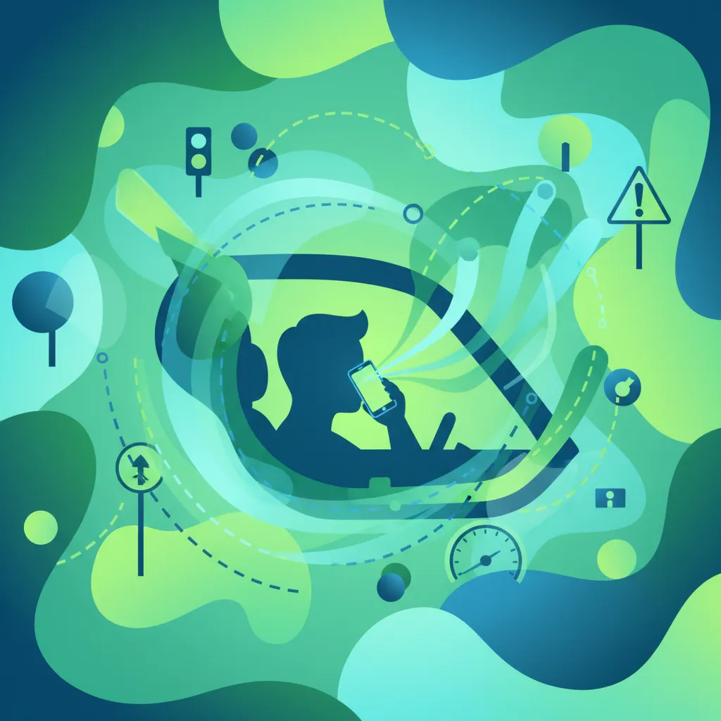 Illustration for the theory topic Phone Use While Driving