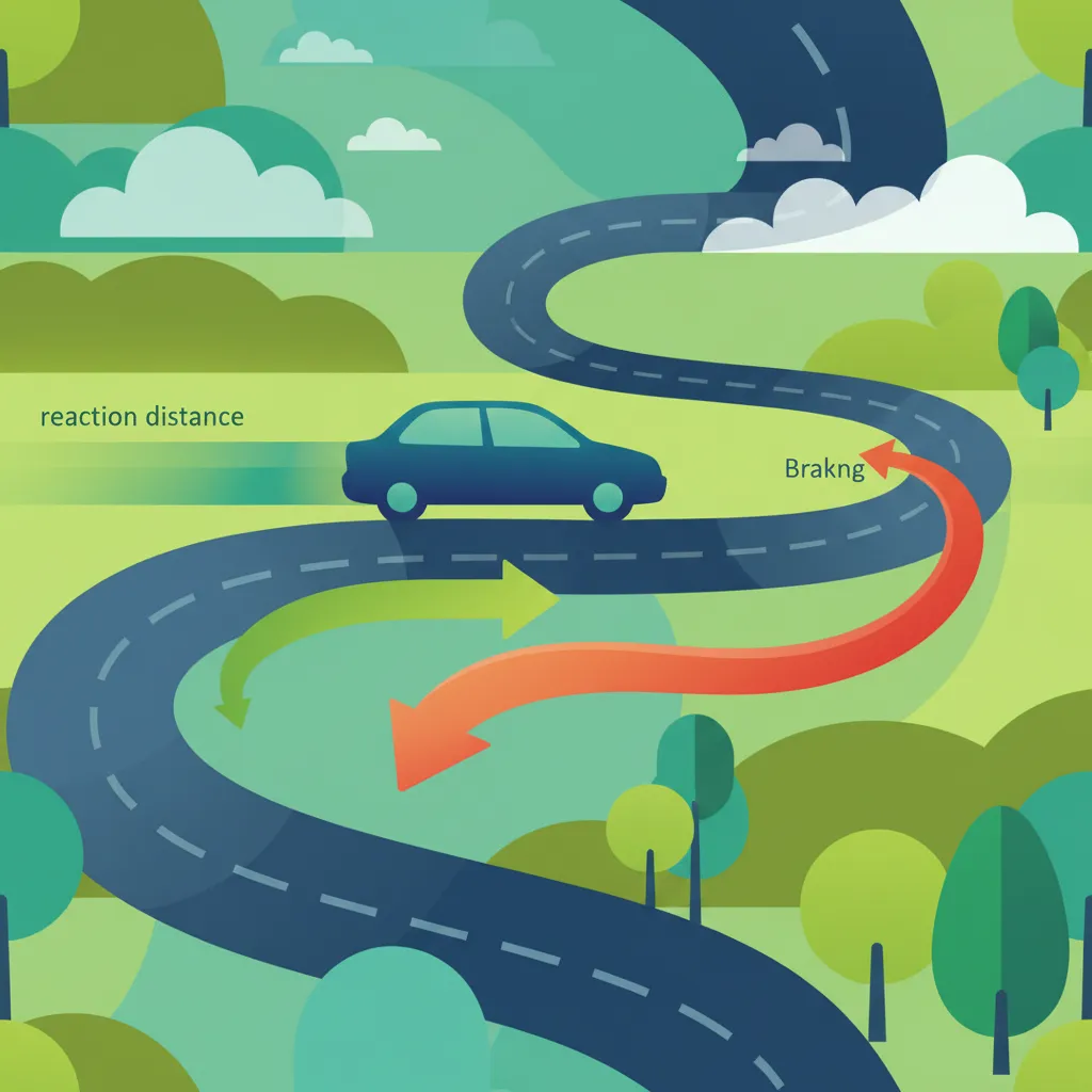Illustration for the theory topic Stopping Distance Basics