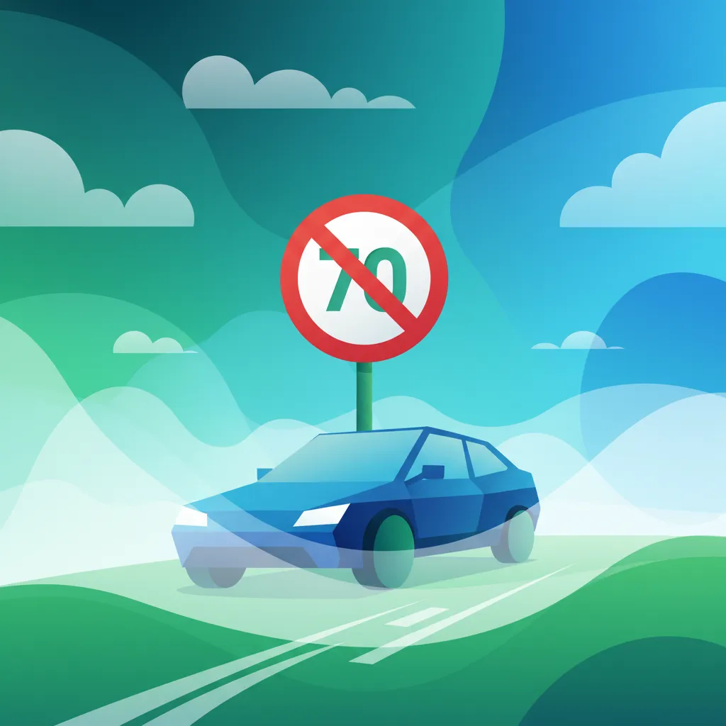 Illustration for the driving theory topic Polish Speed Limits for learners in Poland