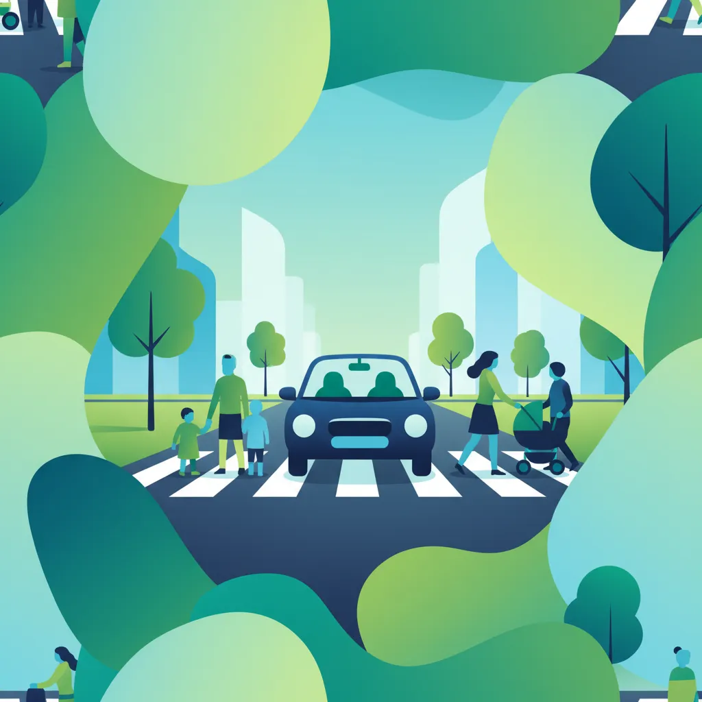 Illustration for the driving theory topic Pedestrian Priority Rules for learners in Poland