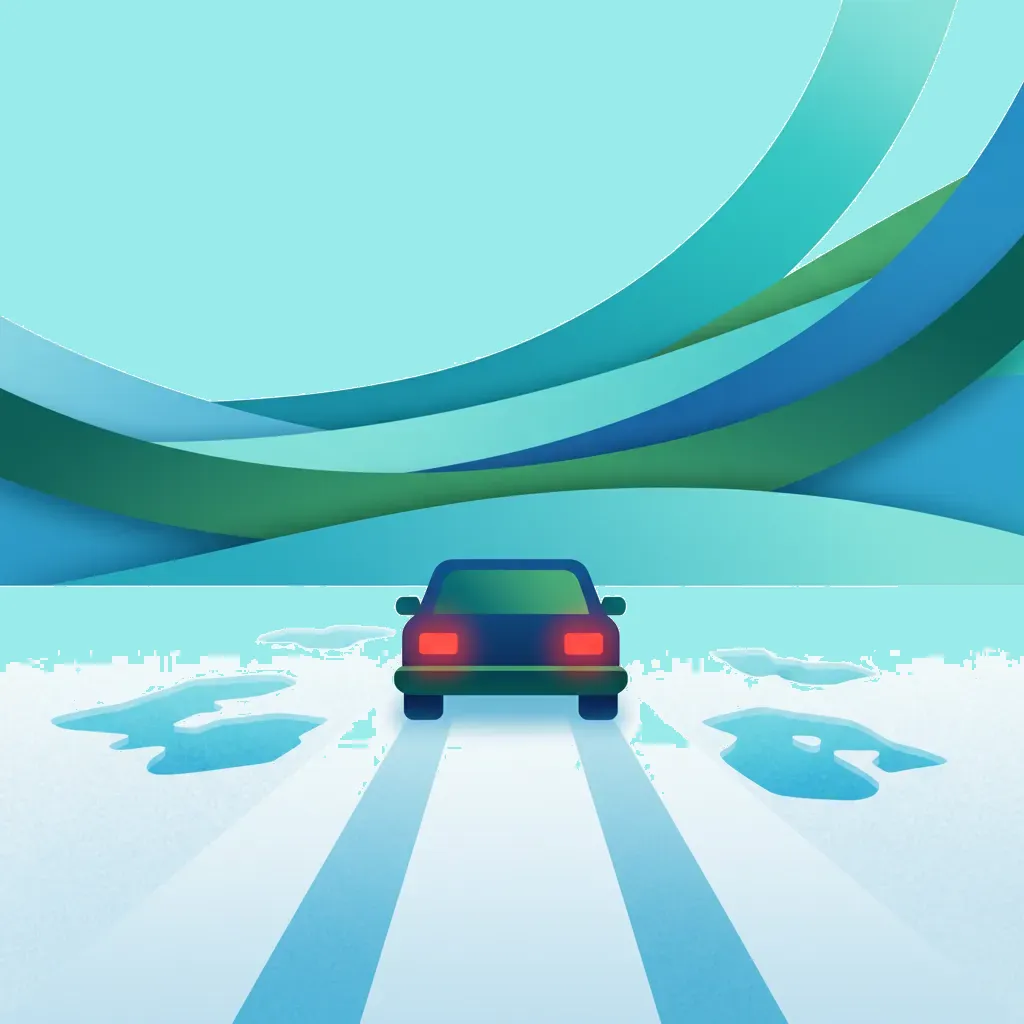 Illustration for the theory topic Snow and Ice Driving