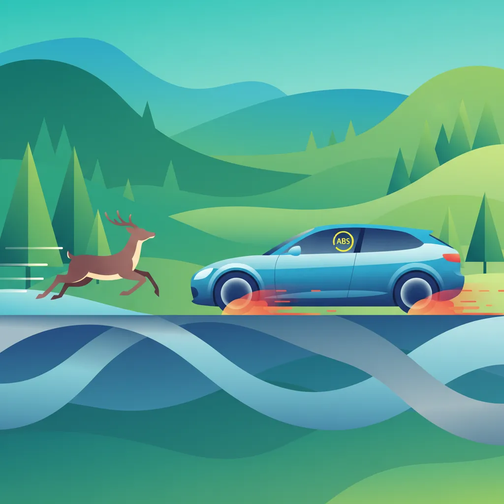 Illustration for the theory topic Emergency Braking