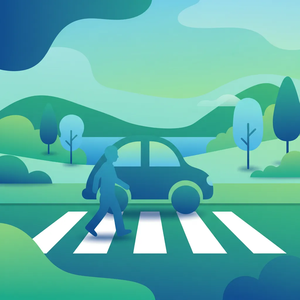 Illustration for the theory topic Pedestrian Crossing Rules