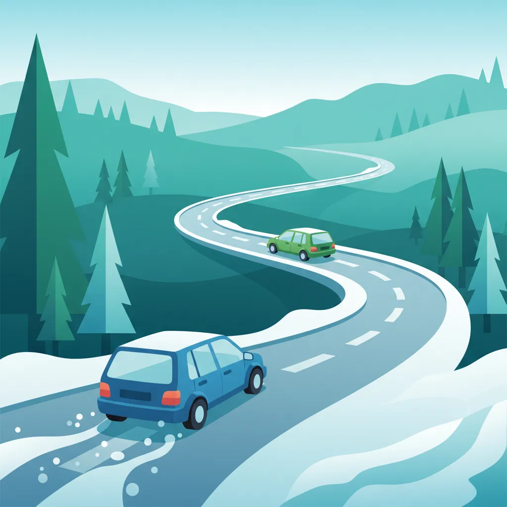 Illustration for the theory topic Driving in Slippery Conditions