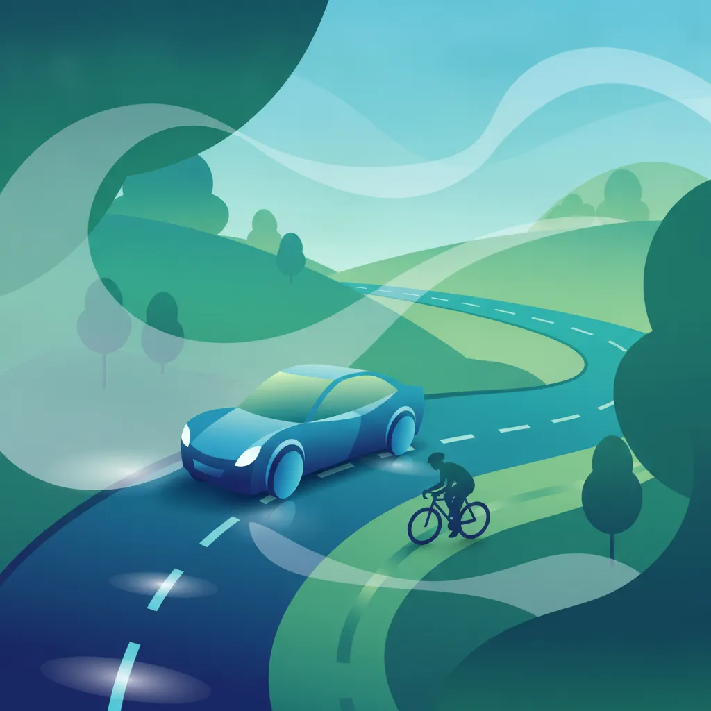 Ilustracja tematu teorii jazdy Zasada bezpiecznej prędkości dla uczniów w Portugalia