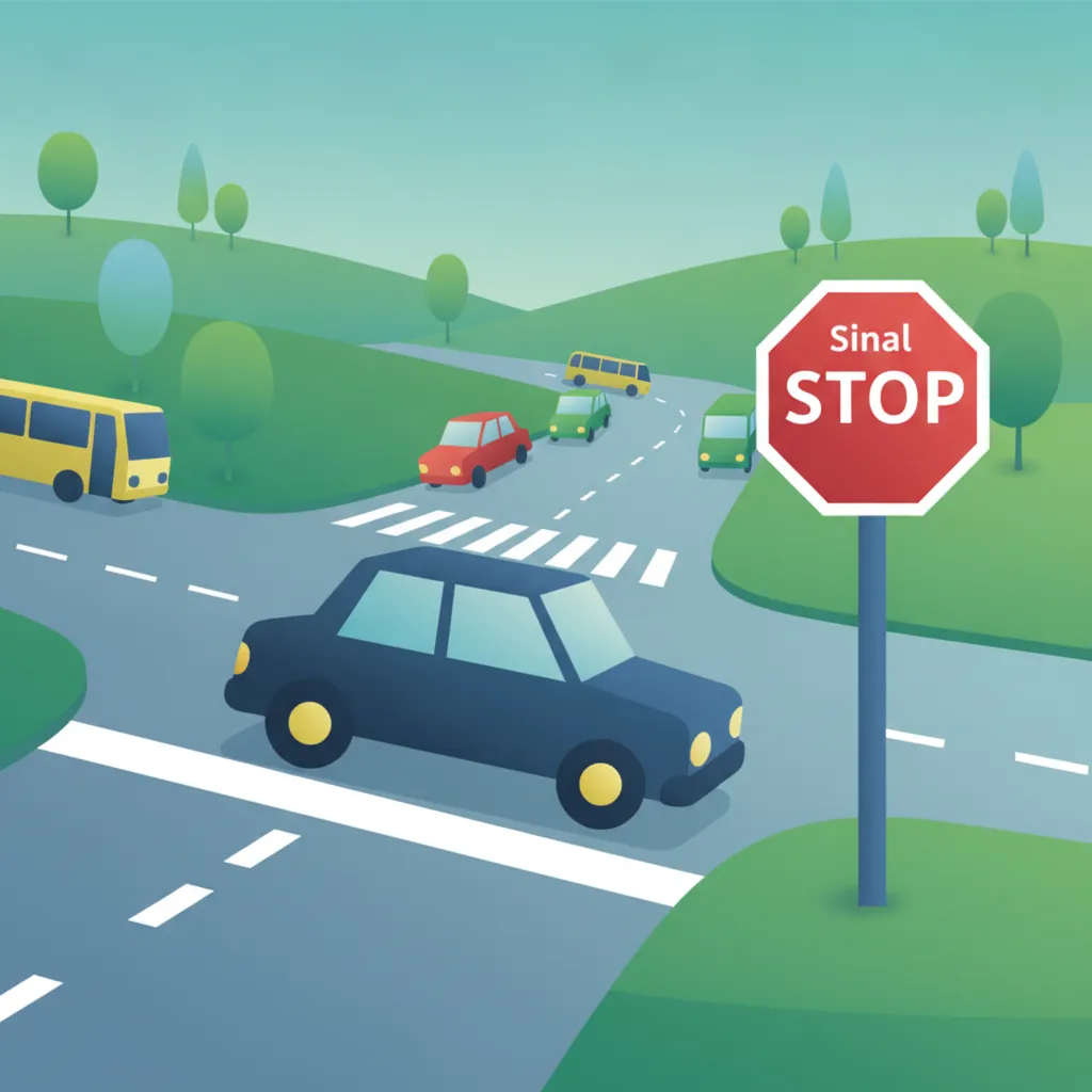Ilustracja dla tematu teorii Zasady znaku STOP (Portugalia)
