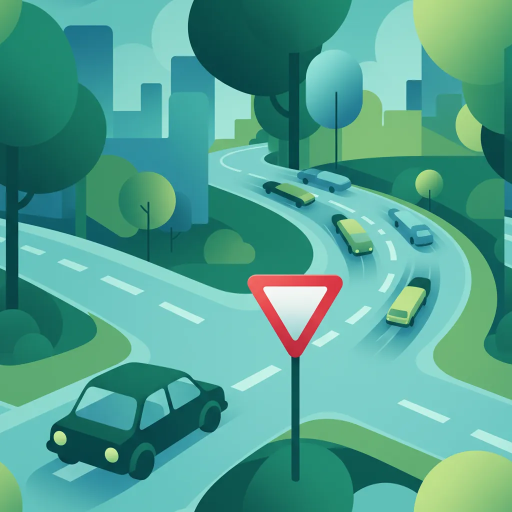 Illustration for the theory topic Give Way Sign (Väjningsplikt)