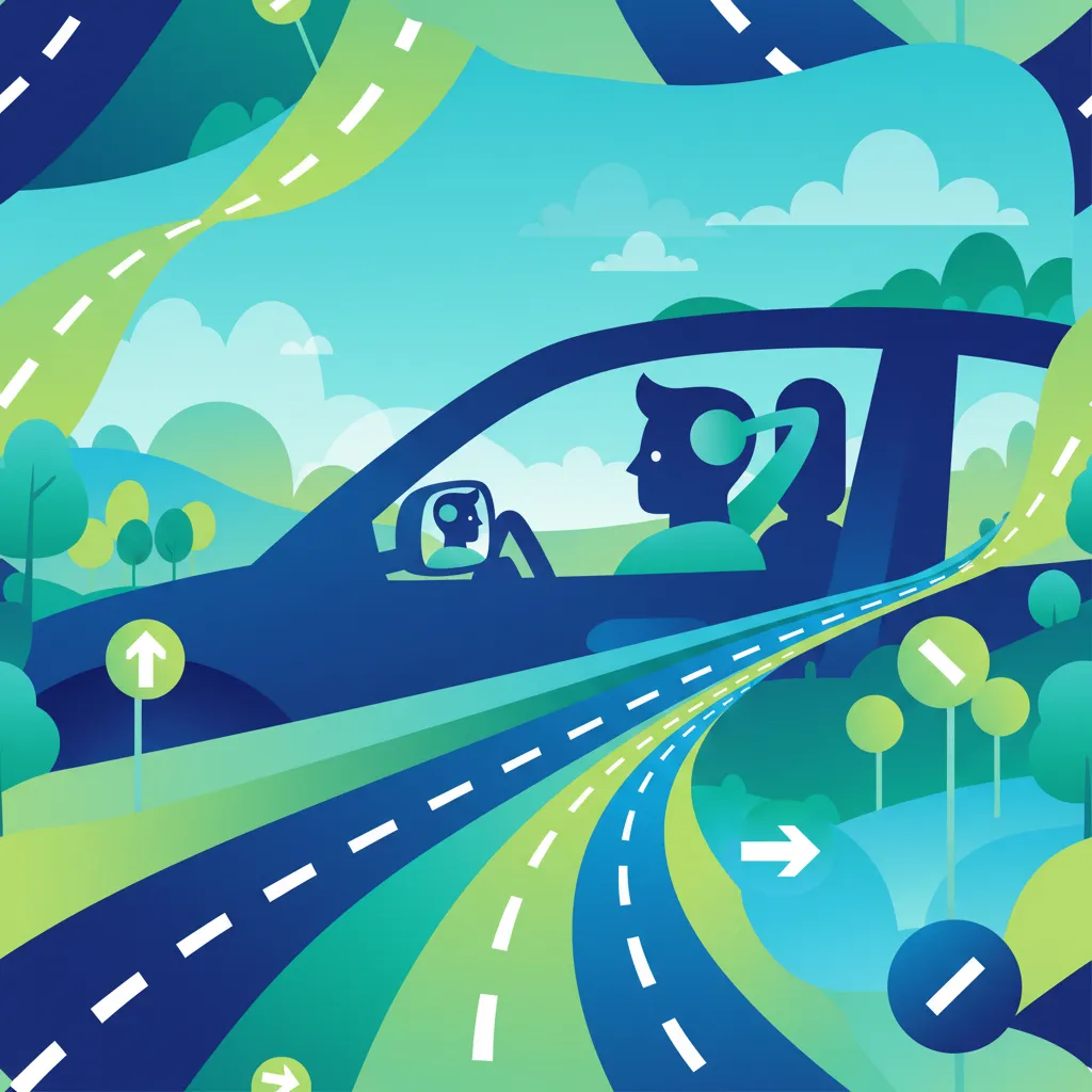 Illustration for the driving theory topic Safe Lane Changes for learners in Sweden