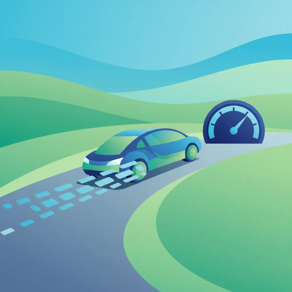 Illustration for the driving theory topic Reaction Distance for learners in Sweden
