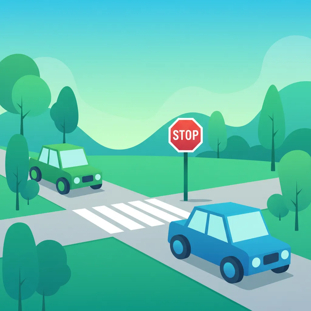 Illustration for the theory topic Stop Sign Rules