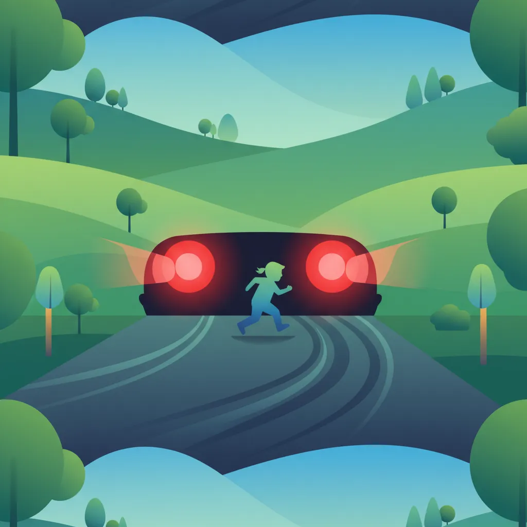 Illustration for the driving theory topic Emergency Braking & ABS for learners in Sweden