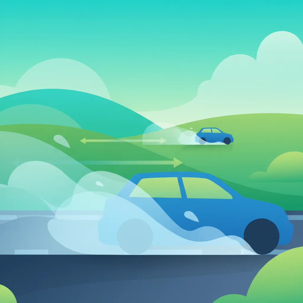 Illustration for the driving theory topic Rainy Weather Driving for learners in Sweden