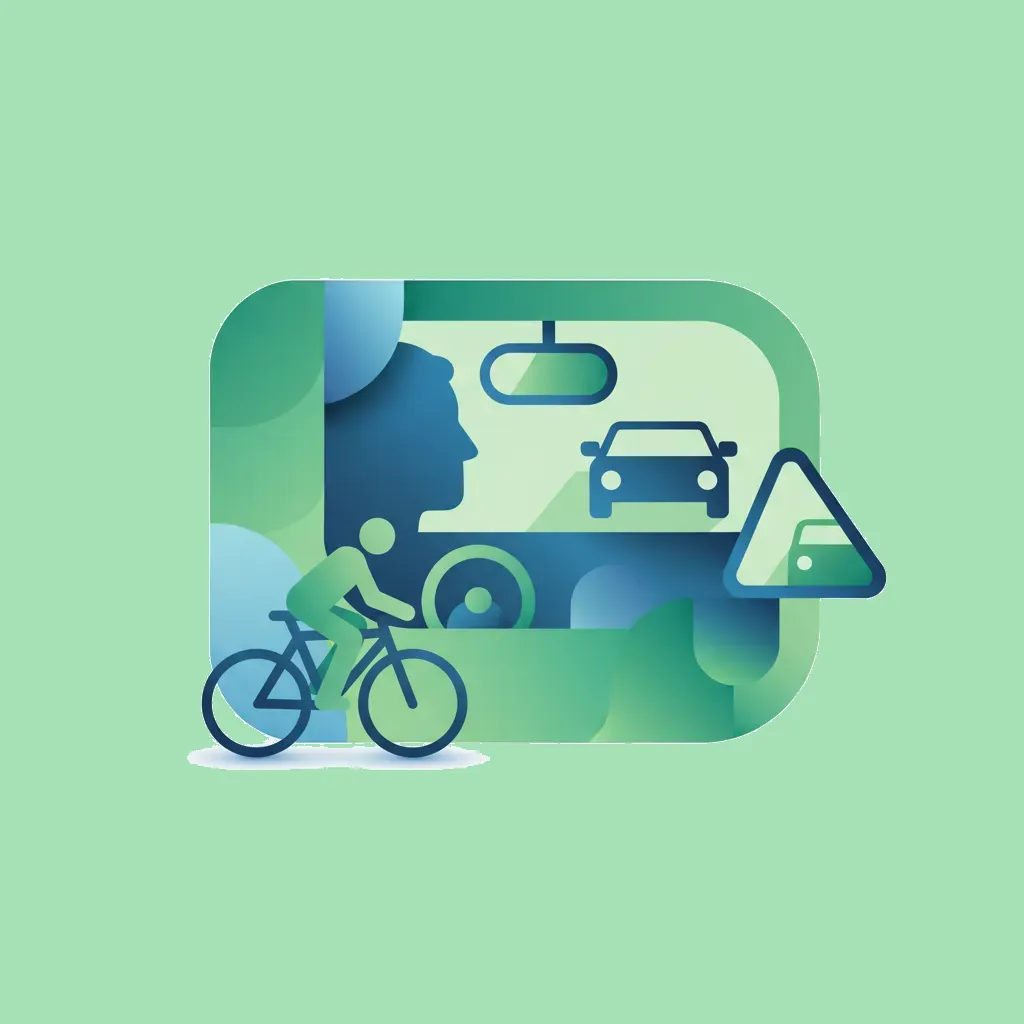 Illustration for the driving theory topic Mirror Checks for learners in Sweden