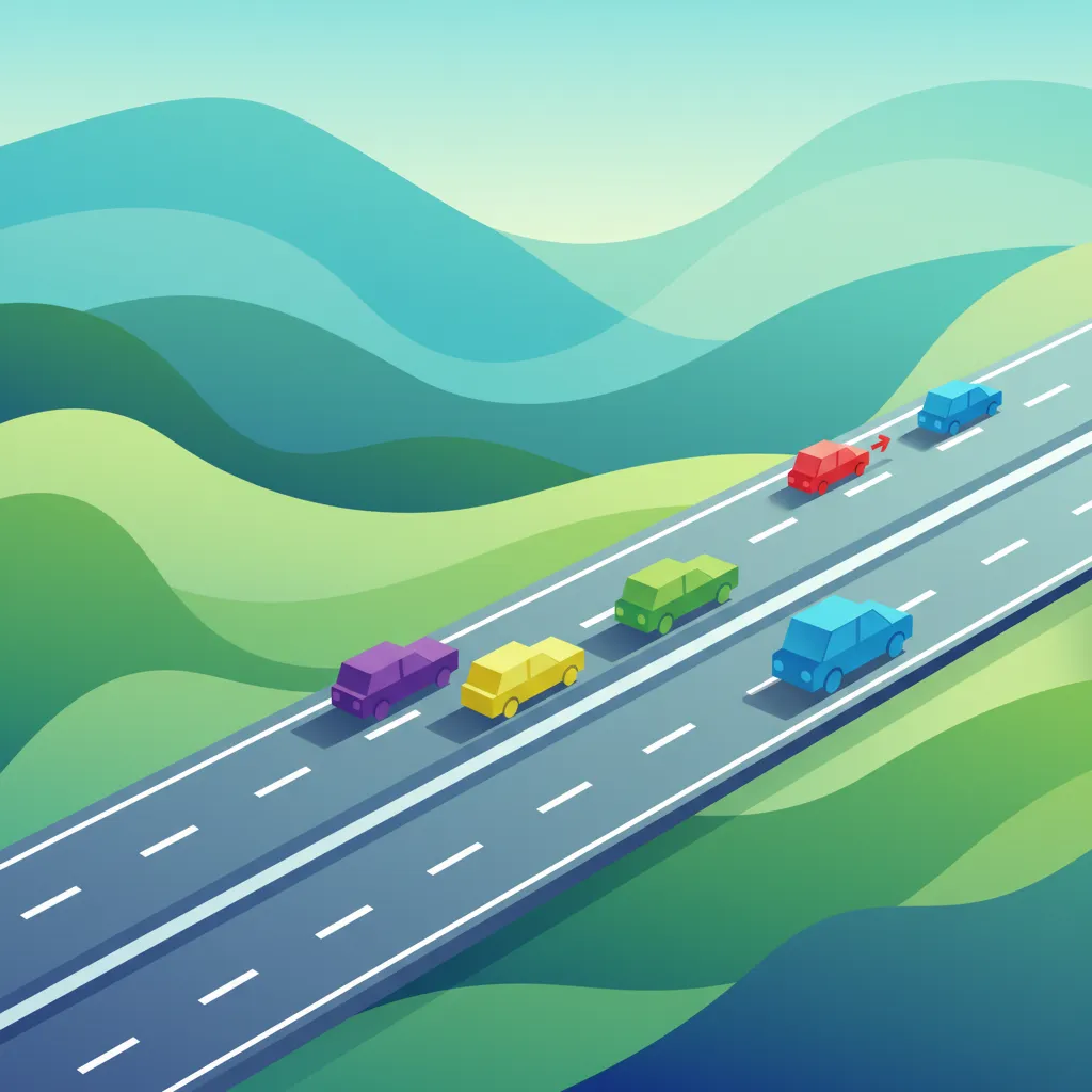 Illustration for the driving theory topic Lane Discipline Rules for learners in Sweden