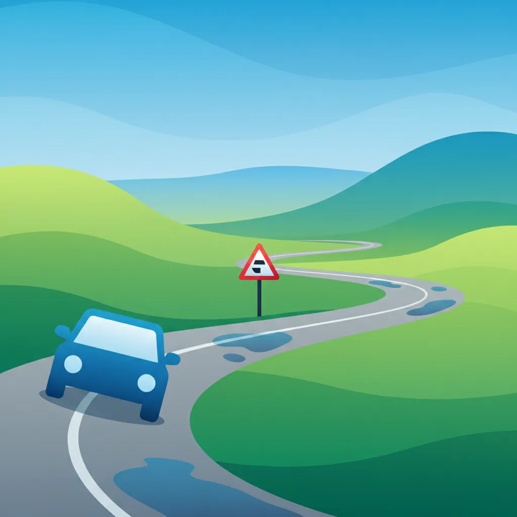 Illustration for the driving theory topic Safe Speed & Conditions for learners in Sweden