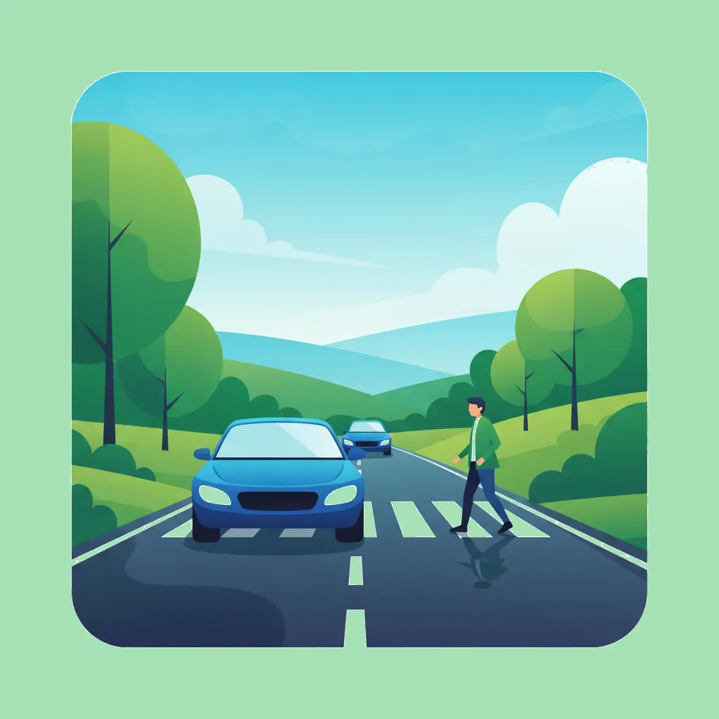 Illustration for the driving theory topic Defensive Driving Basics for learners in Sweden
