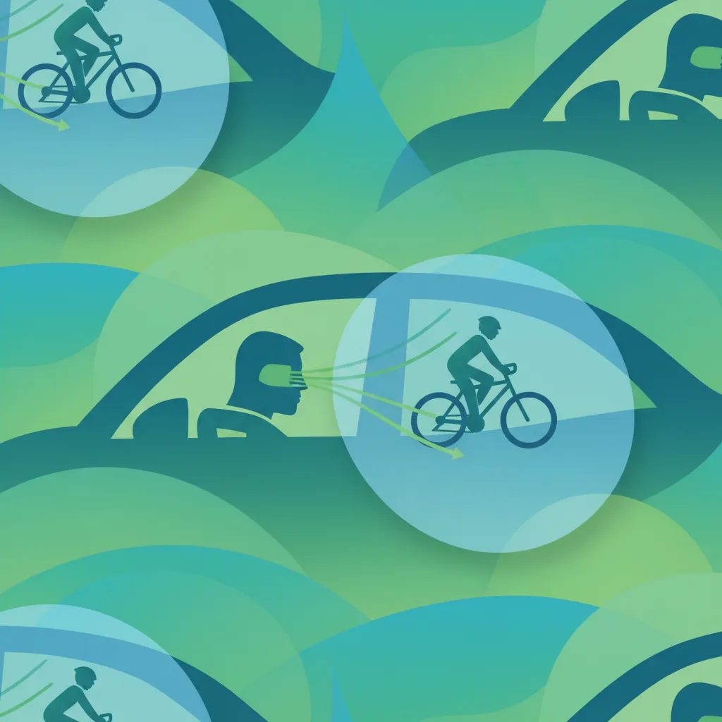 Illustration for the driving theory topic Blind Spot (Döda Vinkeln) for learners in Sweden