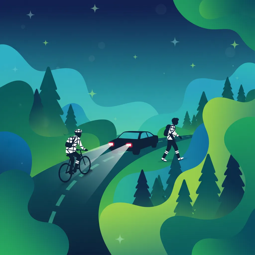 Illustration for the driving theory topic Night Driving Safety for learners in Sweden