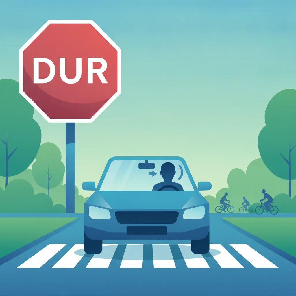 Illustration pour le sujet de théorie du permis Règles du panneau Stop pour les apprenants de Turquie