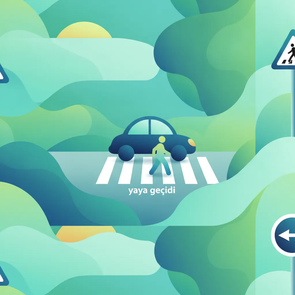 Illustration for the driving theory topic Pedestrian Priority for learners in Turkey