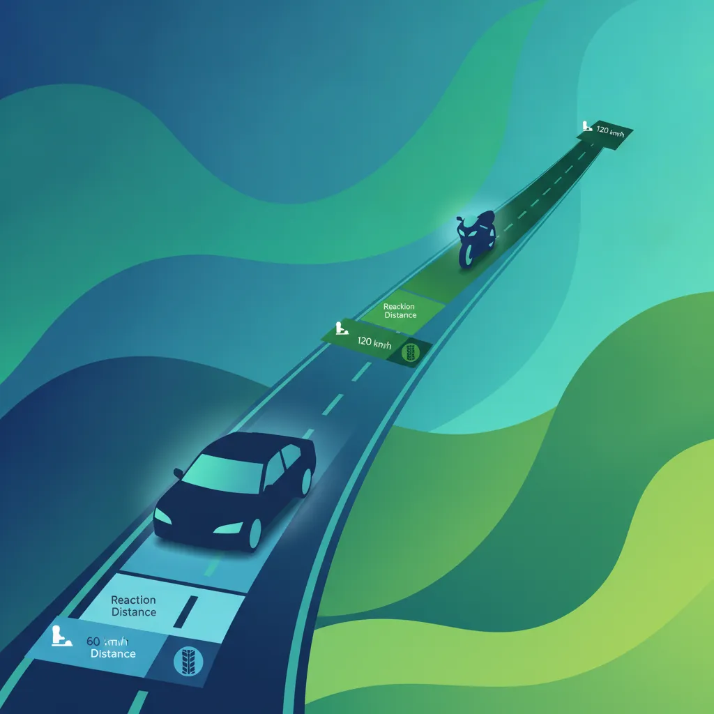 Ilustración del tema de teoría de conducción Velocidad y Distancia de Frenado para alumnos de Turquía
