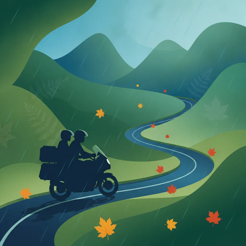 Wetter, saisonales Fahren, Sozius, Gepäck und Gruppenfahrten-Einheitsbild