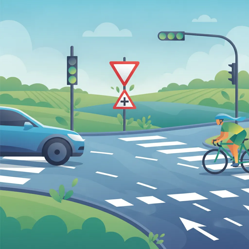 Grafika modułu Podstawy belgijskich znaków drogowych, oznakowania, świateł i pierwszeństwa przejazdu