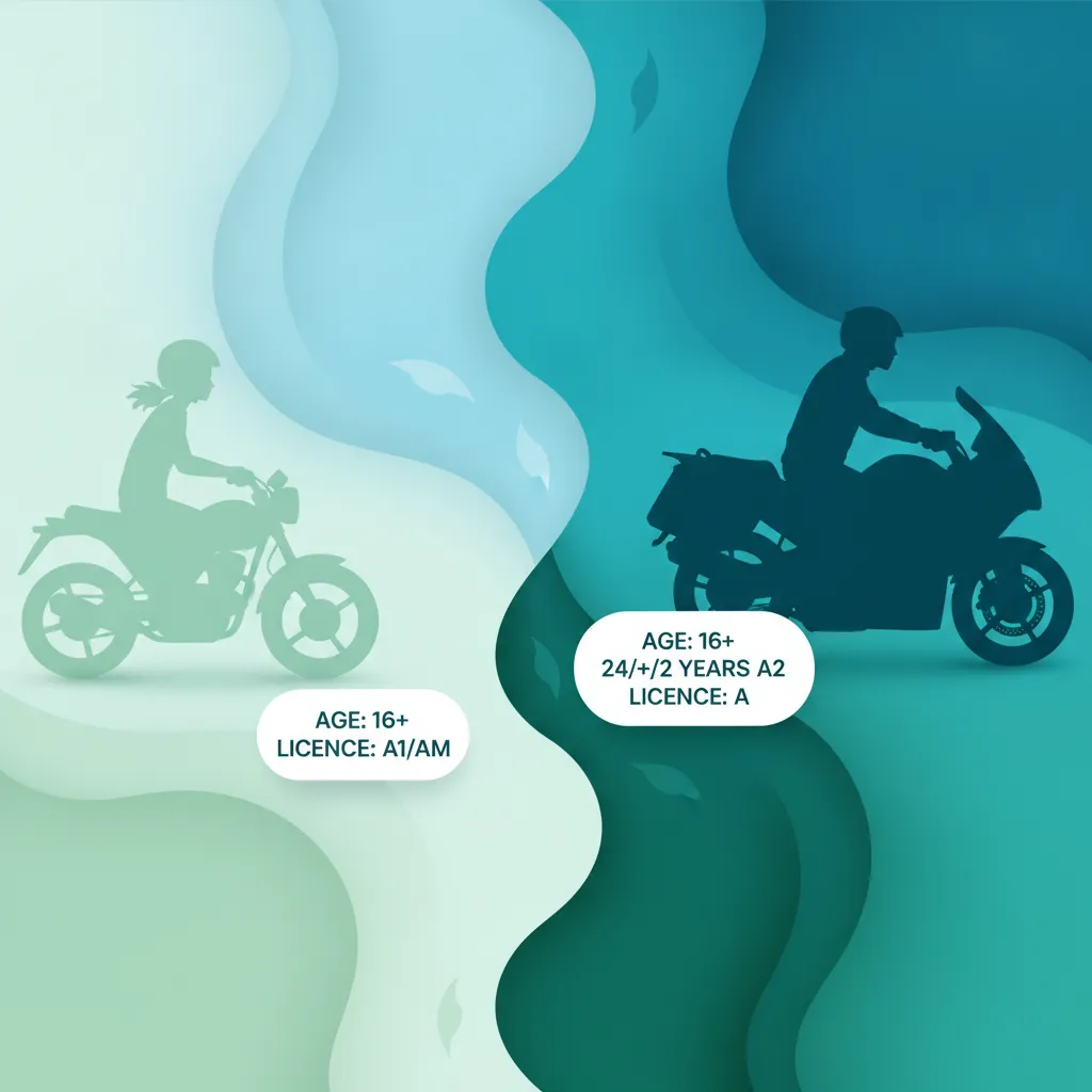 Grafika modułu Szwajcarskie kategorie motocyklowe, zakres uprawnień i odpowiedzialność kierowcy