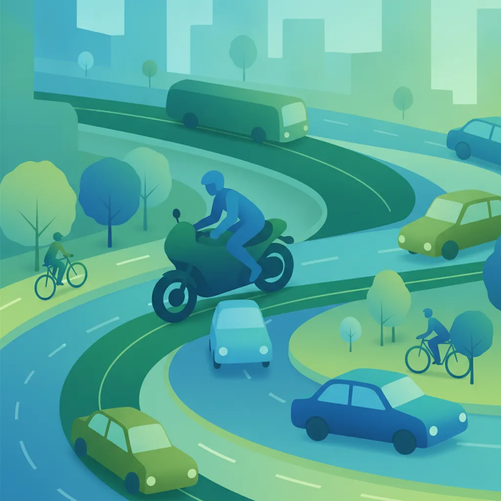 Kreuzungen, Kreisverkehre, Vorfahrten und Stadtverkehr-Einheitsbild