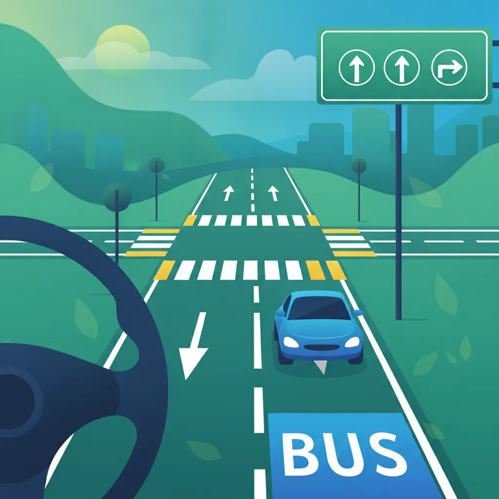Imagen de la unidad Marcas viales, uso del carril y direcciones del tráfico