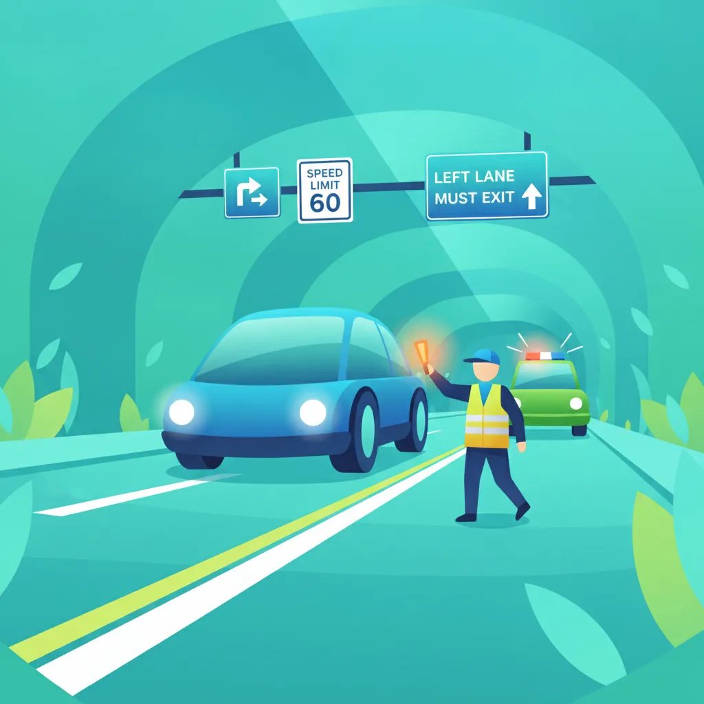 Tunnelverkehrsregeln und Notfallverfahren Fahrtheoriestunde