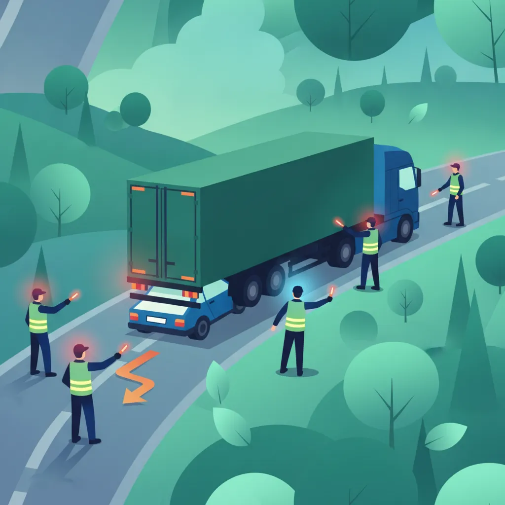 Verhalten bei einem Verkehrsunfall mit einem schweren Fahrzeug Fahrtheoriestunde