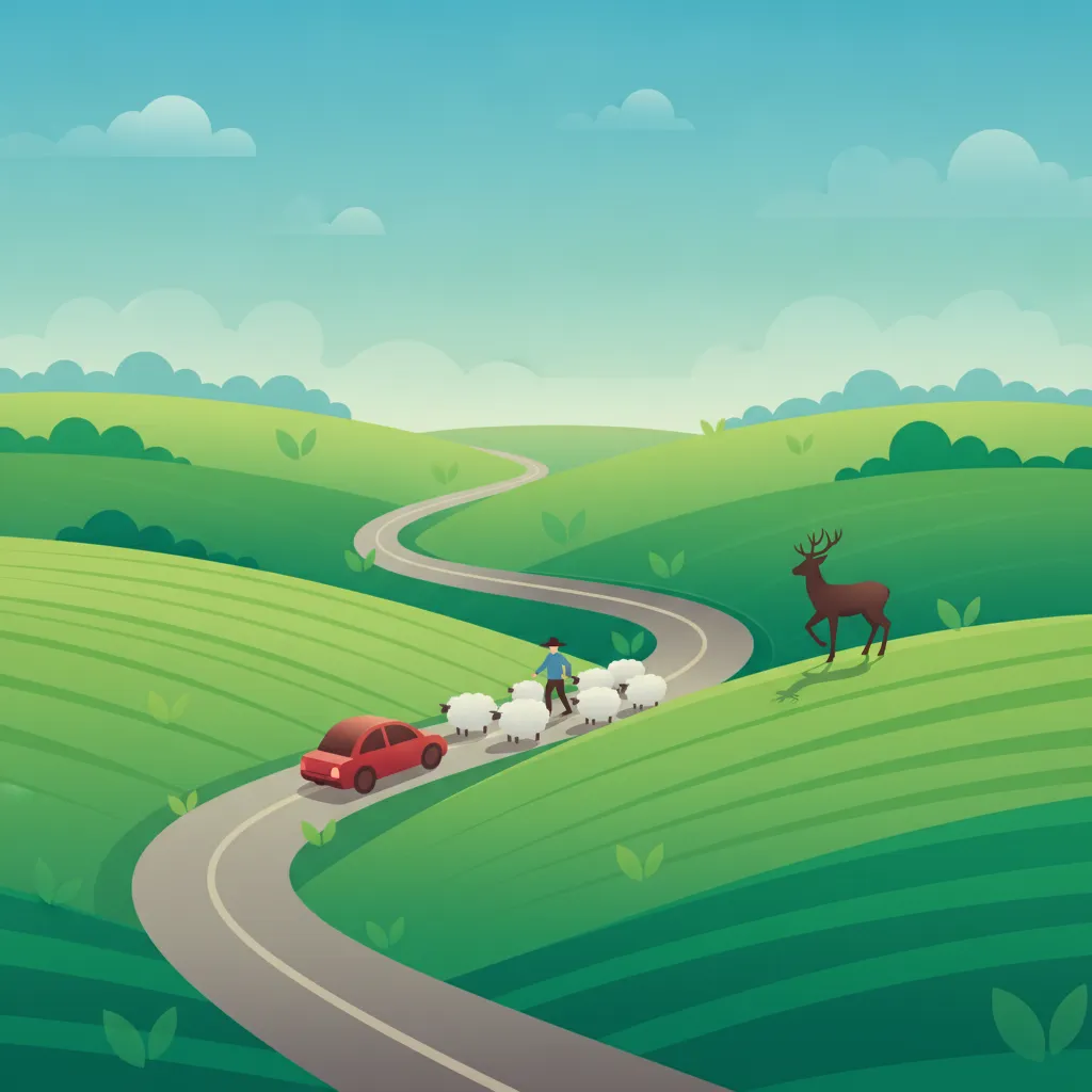 Encountering Wild Animals and Livestock on Swiss Roads