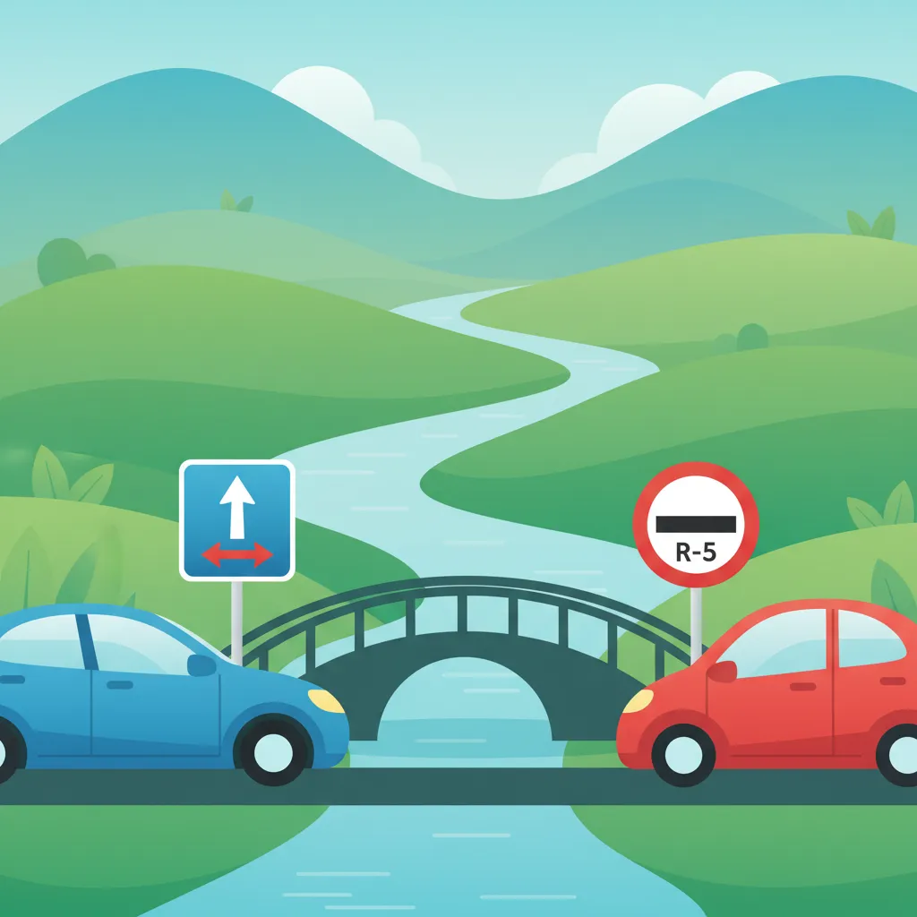 Priority in Narrow Passages: Mastering Signs R-5 and R-6 for the Spanish DGT Exam