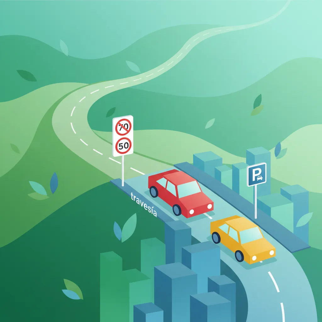 Driving Rules in a Spanish Travesía: Urban Areas on Rural Roads