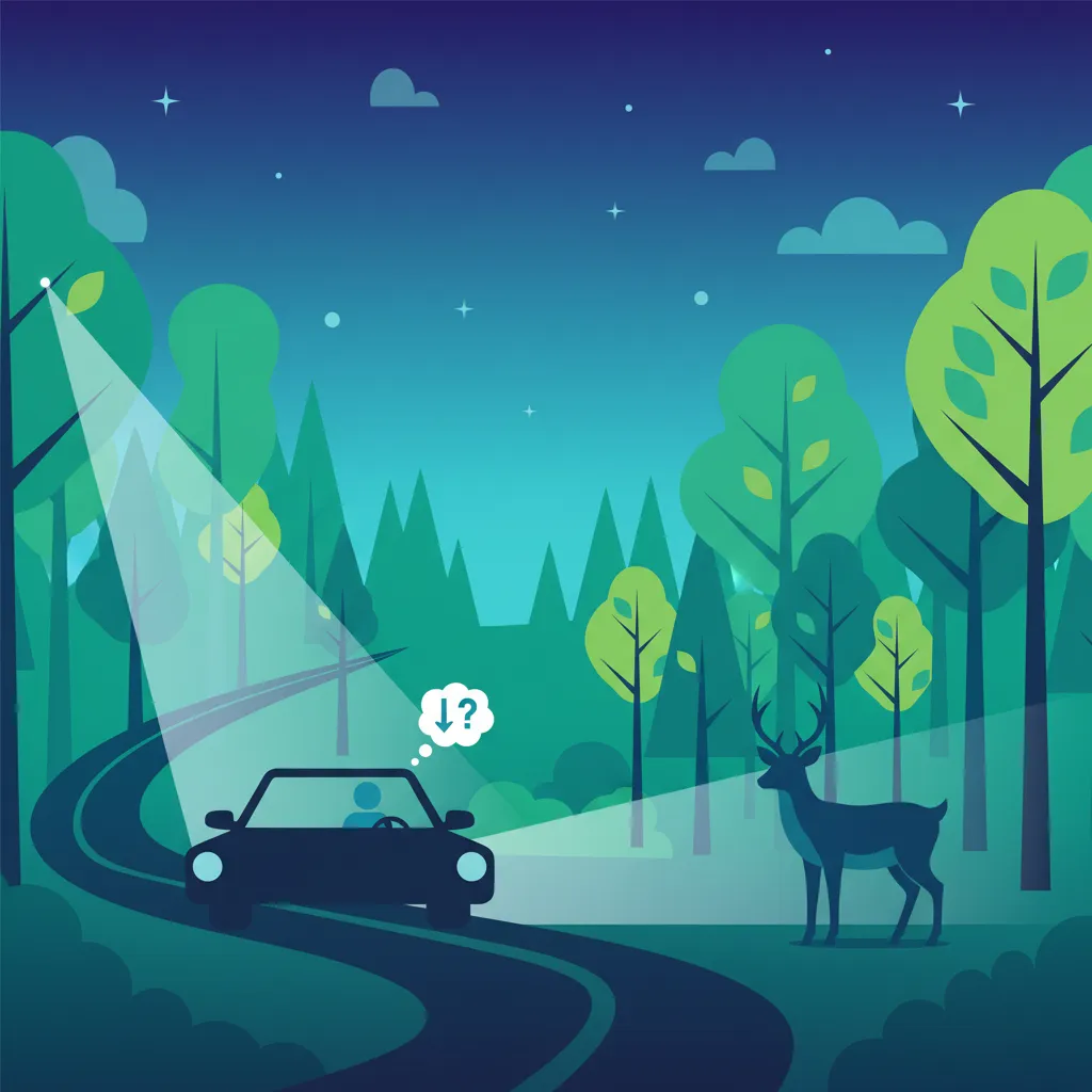 Correct High Beam Use on Swedish Rural Roads