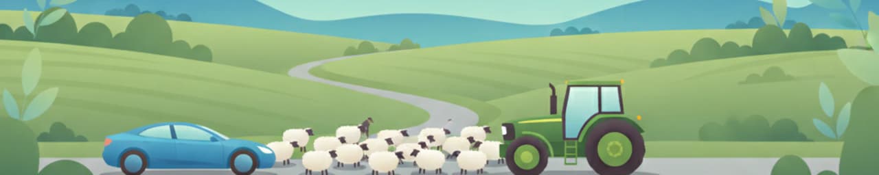 Scénarios difficiles sur les routes de campagne et les voies uniques en Grande-Bretagne