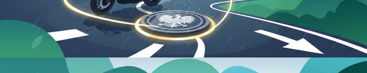Motorrijden in Regen en Slechte Gripomstandigheden voor het Poolse Theorie-examen