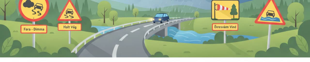 Señales de Advertencia Meteorológica y Condiciones en el Tráfico Sueco