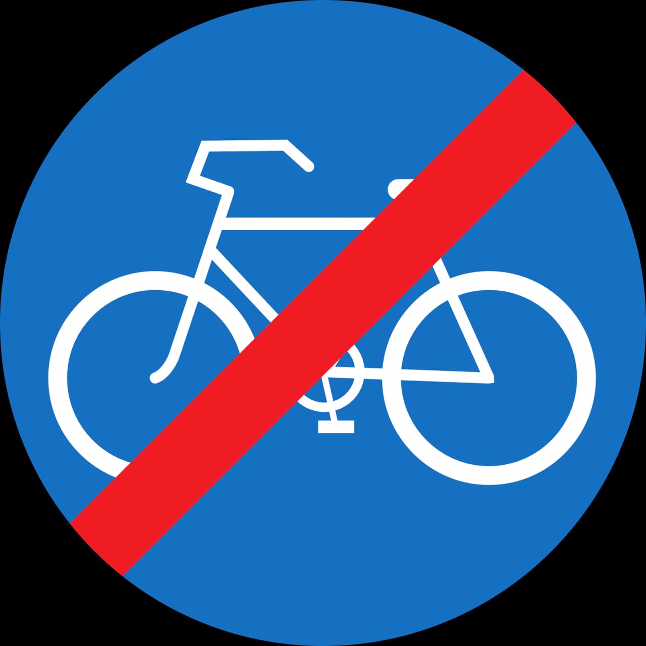 16a - Koniec drogi dla rowerzystów i rolkarzy znak drogowy