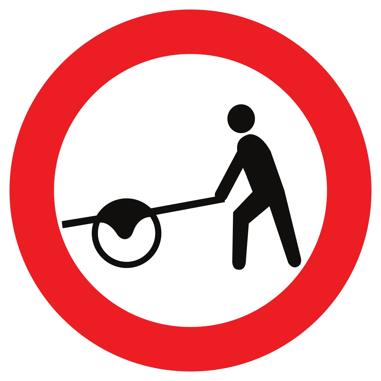 C17 - No entry for hand carts road sign