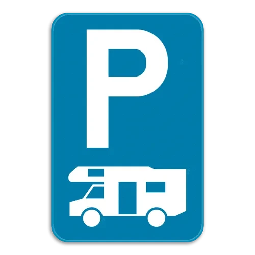 E9h - Parking reserved for campers road sign