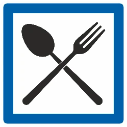F67 - Restaurant road sign
