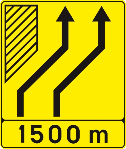 F81 - Lane displacement road sign