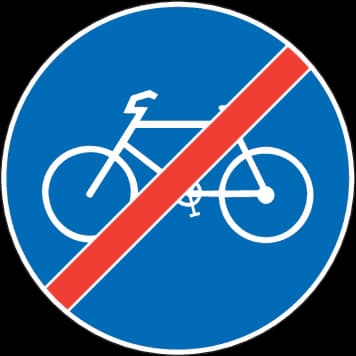 2.60.1 - Panneau routier Fin de la piste cyclable