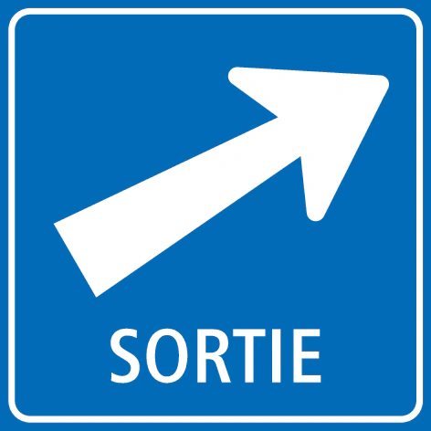 4.63-F - Panneau routier Panneau de sortie (variante française)