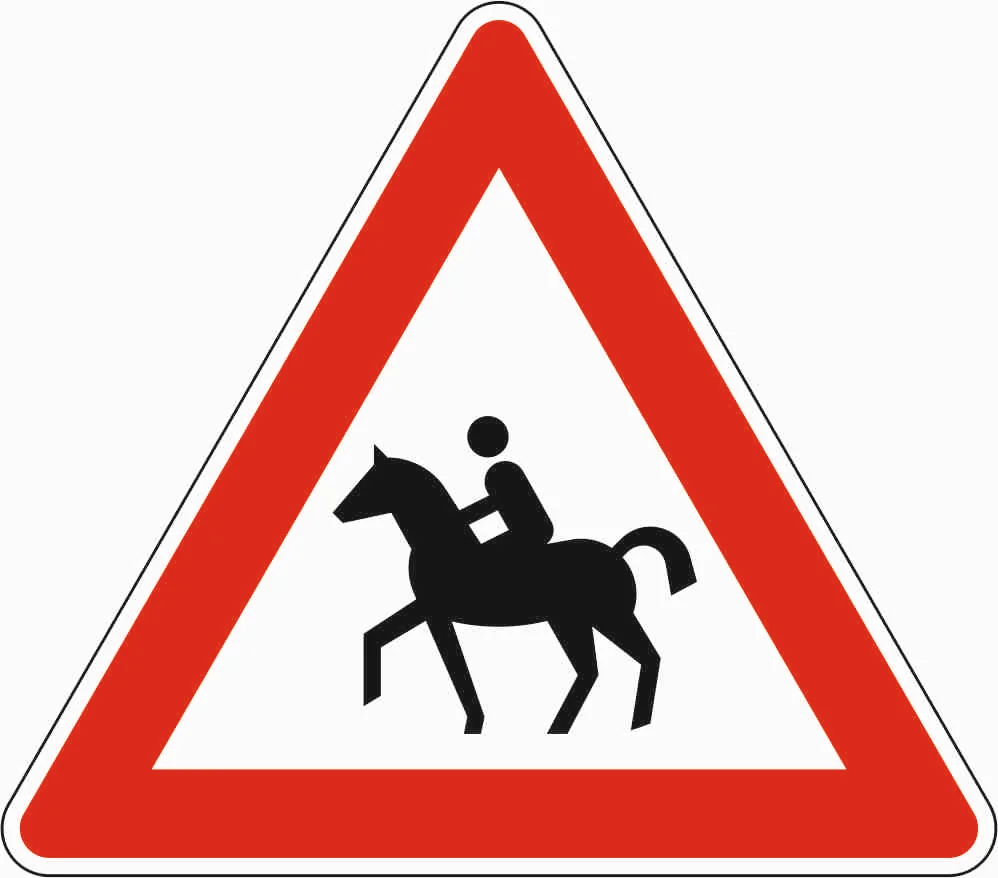 101-13 - Reiter - Aufstellung rechts Verkehrsschild