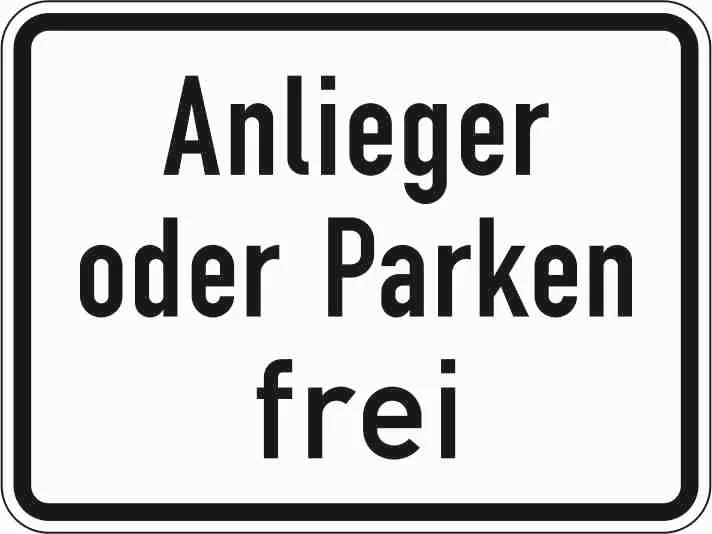 1020-31 - Anlieger Parken ausgenommen Verkehrsschild