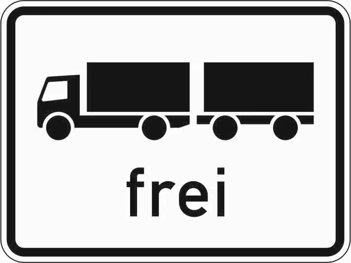 1024-13 - LKW mit Anhänger frei Verkehrsschild